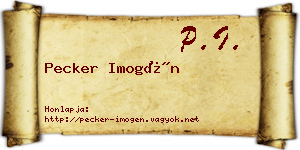 Pecker Imogén névjegykártya